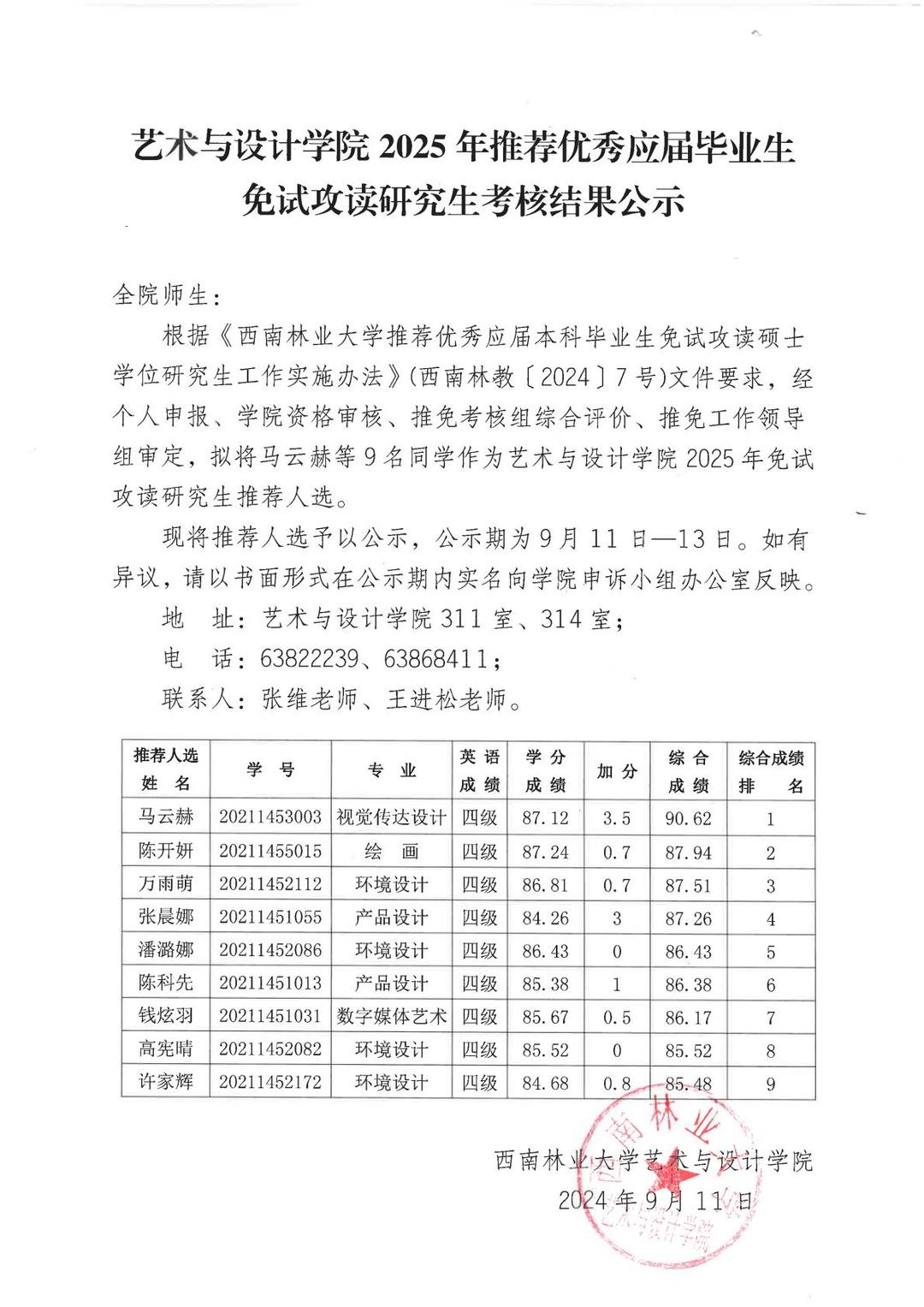 藝術(shù)與設(shè)計(jì)學(xué)院2025年推薦優(yōu)秀應(yīng)屆畢業(yè)生免試攻讀研究生考核結(jié)果公示.jpg